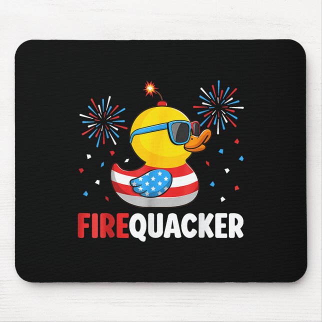 4th Of July Duck Firequacker Patriotic Fourth Of J Mouse Pad (Front)