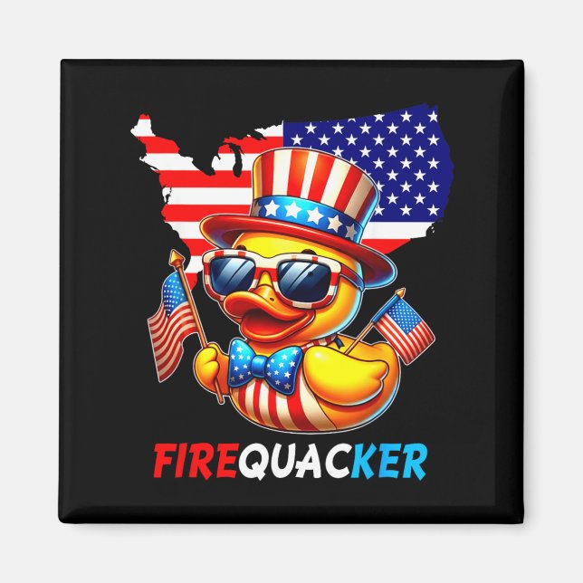 4th Of July Duck Firequacker Patriotic Fourth Of Magnet (Front)