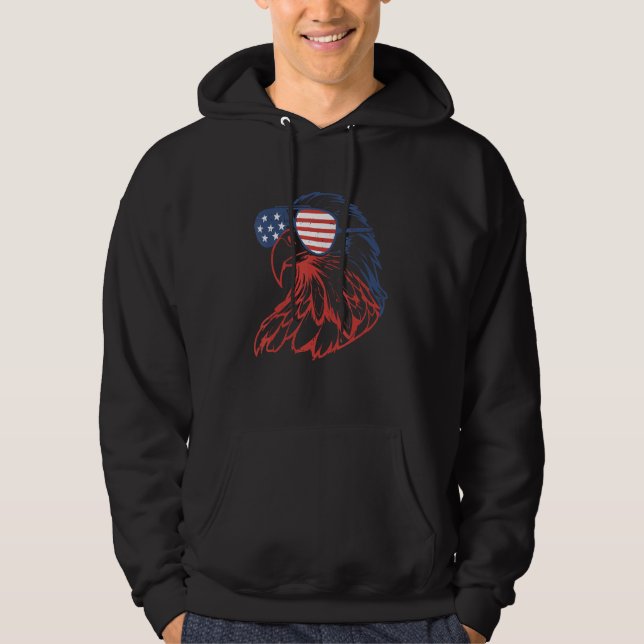 4th Of July Eagle American Flag Independence Day M Hoodie (Front)