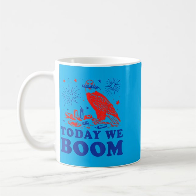 4th Of July Eagle Beer Today We Boom Fireworks Coffee Mug (Left)