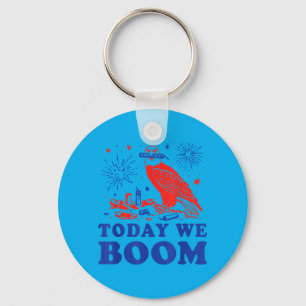 4th Of July Eagle Beer Today We Boom Fireworks Key Ring