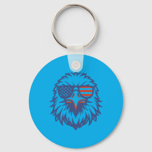 4th Of July Eagle Face Usa Sungles Patriot Men Key Ring