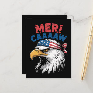 4th Of July Eagle Freedom Patriotic Announcement Postcard