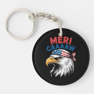 4th Of July Eagle Freedom Patriotic Key Ring