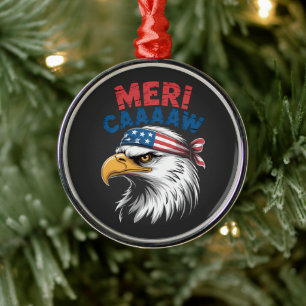 4th Of July Eagle Freedom Patriotic Metal Ornament