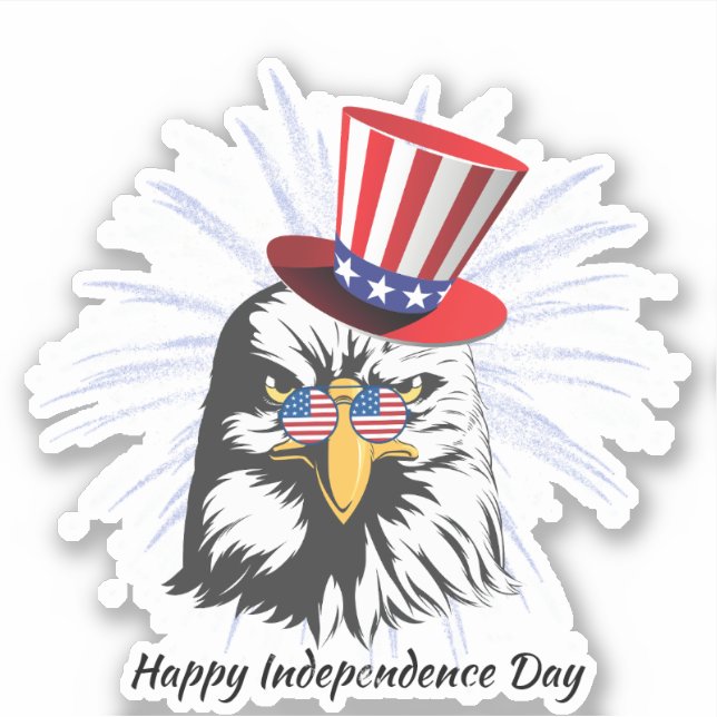 4th Of July eagle Independent Day Usa Flag Glass (Front)