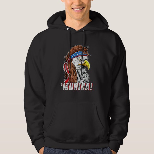 4th Of July Eagle Mullet Murica American Flag Usa  Hoodie (Front)