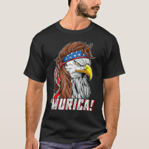 4th Of July Eagle Mullet Murica American Flag Usa  T-Shirt