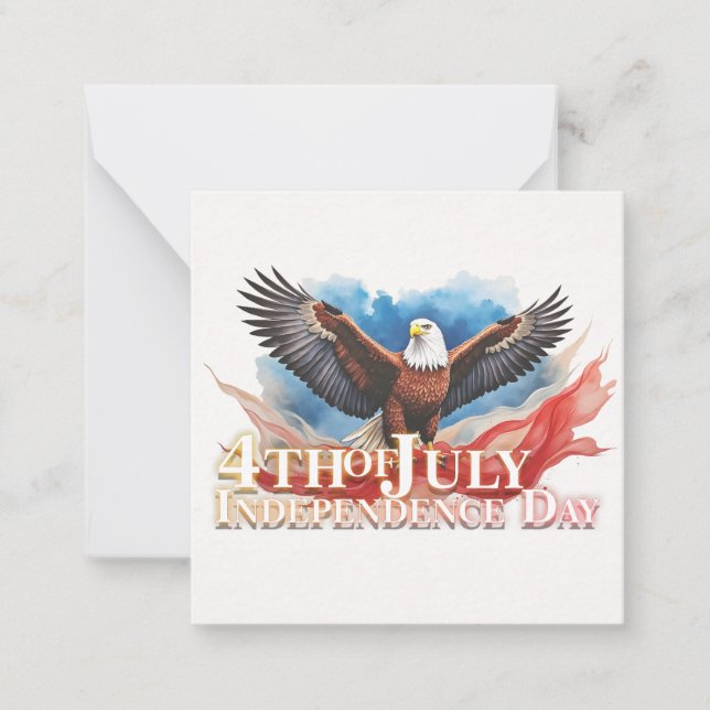 4th of July Eagle – Patriotic Art Design Card (Front)