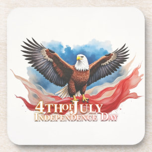 4th of July Eagle – Patriotic Art Design Coaster