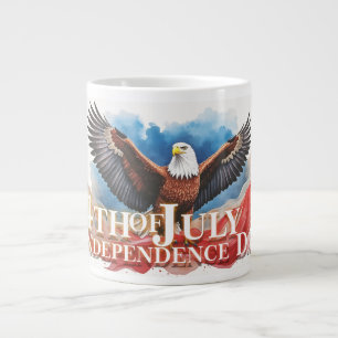 4th of July Eagle – Patriotic Art Design Large Coffee Mug