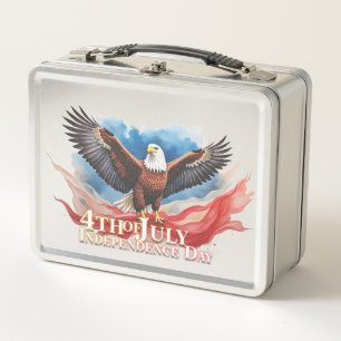 4th of July Eagle – Patriotic Art Design Metal Lunch Box