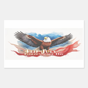 4th of July Eagle – Patriotic Art Design Rectangular Sticker
