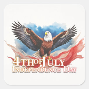 4th of July Eagle – Patriotic Art Design Square Sticker