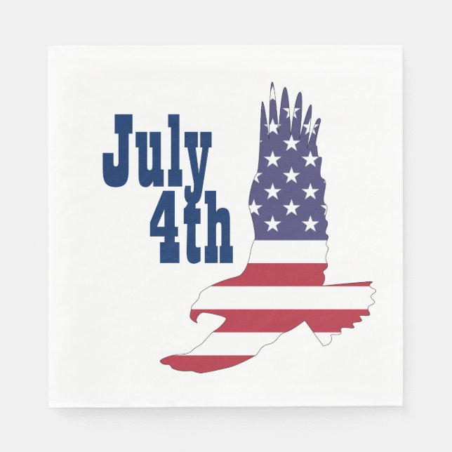 4th of July Eagle, Stars & Stripes Paper Napkins (Front)