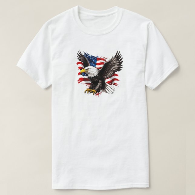 4th Of July Eagle T-Shirt (Design Front)