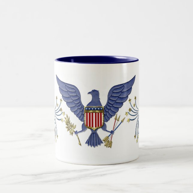 4th of July Eagle Two-Tone Coffee Mug (Center)