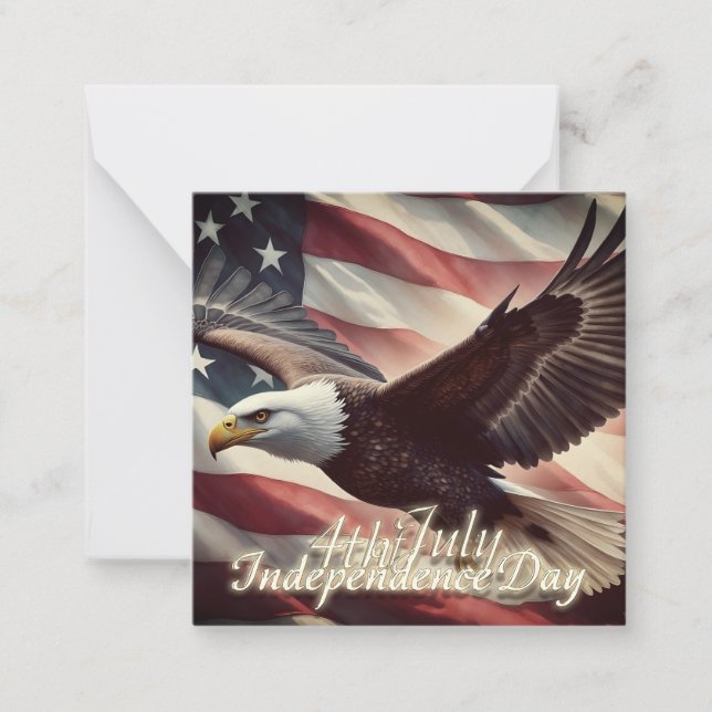 4th of July Eagle with American Flag Card (Front)