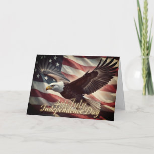 4th of July Eagle with American Flag Card