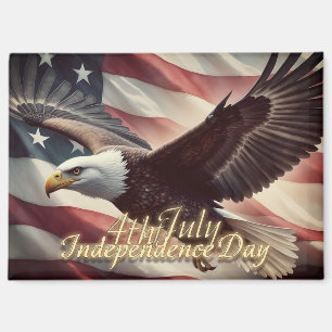 4th of July Eagle with American Flag Magnet