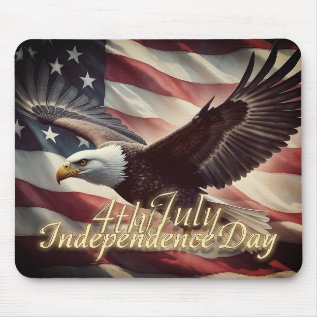 4th of July Eagle with American Flag Mouse Pad (Front)