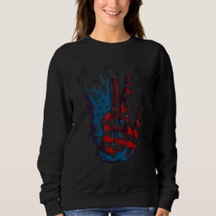 4th Of July Electric Guitar USA Flag Guitarist Roc Sweatshirt