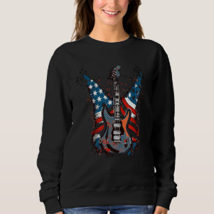 4th Of July Electric Guitar USA Flag Guitarist Roc Sweatshirt