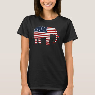 4th Of July Elephant American Flag Patriotic Eleph T-Shirt