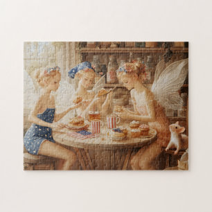 4th of July Fairy Patriotic Cottagecore Kitchen Jigsaw Puzzle