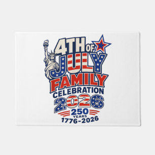 4th of July Family Celebration 2026 250 Years 1776 Doormat
