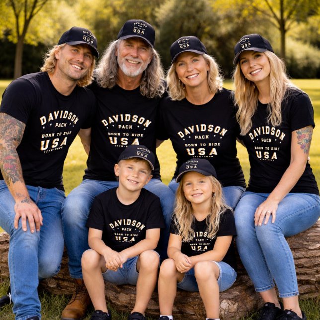 4th Of July Family Photos Born To Ride Customize T-Shirt (Creator Uploaded)