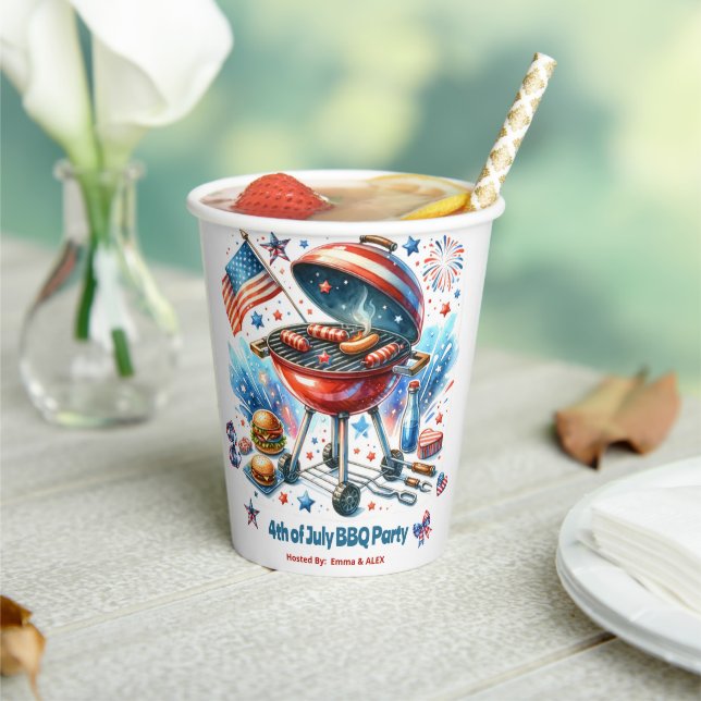 4th of July Family Reunion Bakyard BBq Party Paper Cups (Insitu)