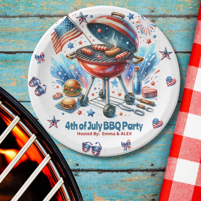4th of July Family Reunion Bakyard BBq Party Paper Plate (Creator Uploaded)
