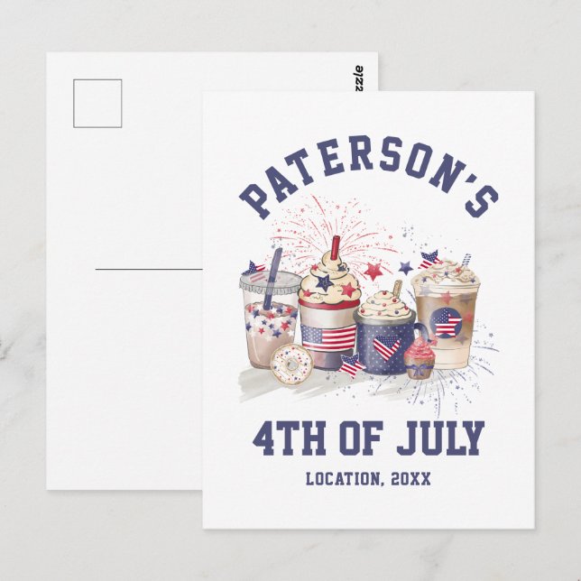 4th Of July Family Reunion Party Independance Day Postcard (Front/Back)