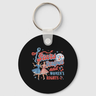 4th Of July Feminist Stars Stripes And Womens Righ Key Ring