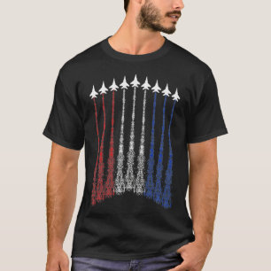 4th Of July Fighter Jet Aeroplane Red White Blue I T-Shirt