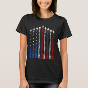 4th Of July Fighter Jet Aeroplane Red White Blue U T-Shirt