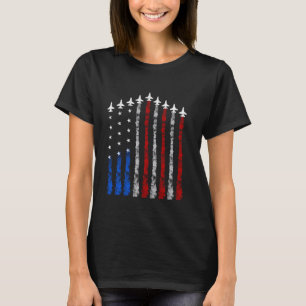 4th Of July Fighter Jet Aeroplane Red White Blue U T-Shirt