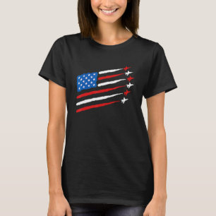 4th of July Fighter Jets USA American Flag Celebra T-Shirt