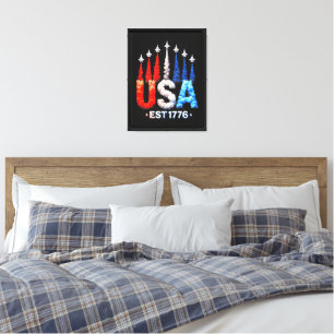 4th Of July Fighter Jets Usa Patriotic Canvas Print