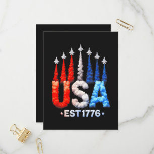 4th Of July Fighter Jets Usa Patriotic Invitation Postcard