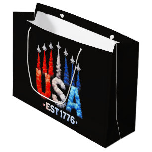 4th Of July Fighter Jets Usa Patriotic Large Gift Bag