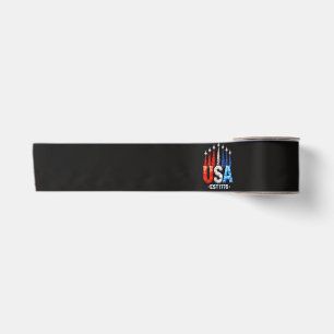 4th Of July Fighter Jets Usa Patriotic Satin Ribbon
