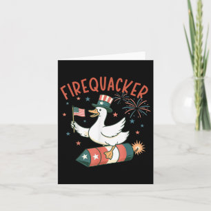 4th Of July Fire Quacker Fireworks Funny Goose Card