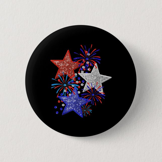 4th Of July Fireworks  6 Cm Round Badge (Front)