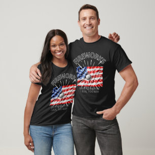 4th of July Fireworks and Baseball American flag T-Shirt