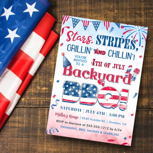 4th of July Fireworks BBQ Party Invitation (Creator Uploaded)