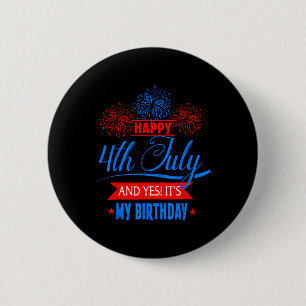 4th Of July Fireworks Birthday Usa American Patrio 6 Cm Round Badge