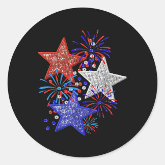4th Of July Fireworks Classic Round Sticker