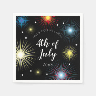4th of July Fireworks Family Party Napkin